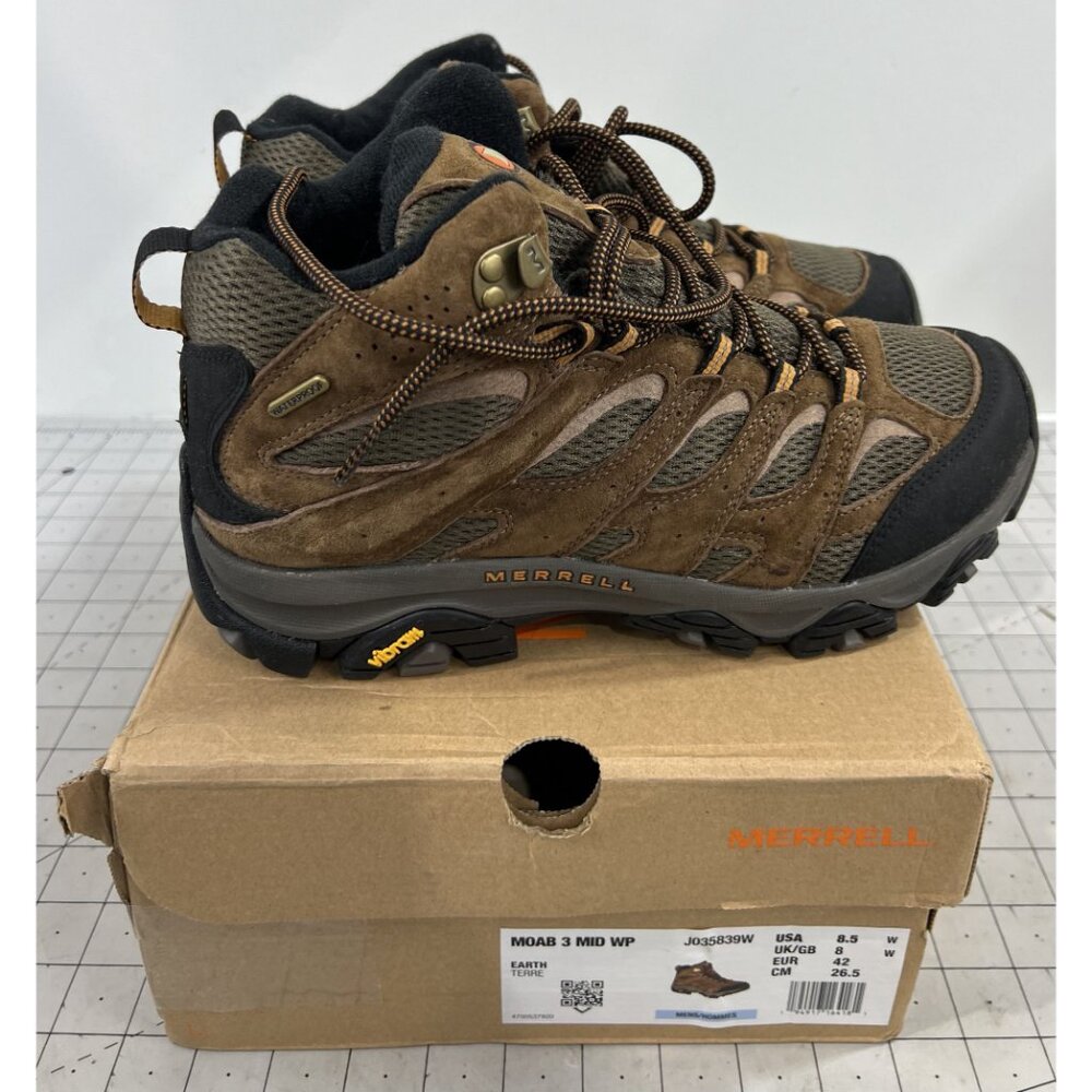 Merrell Moab 3 Mid Waterproof Hiking Boots Men's Sz. 8.5 Wide (EE) New - Picture 3 of 8
